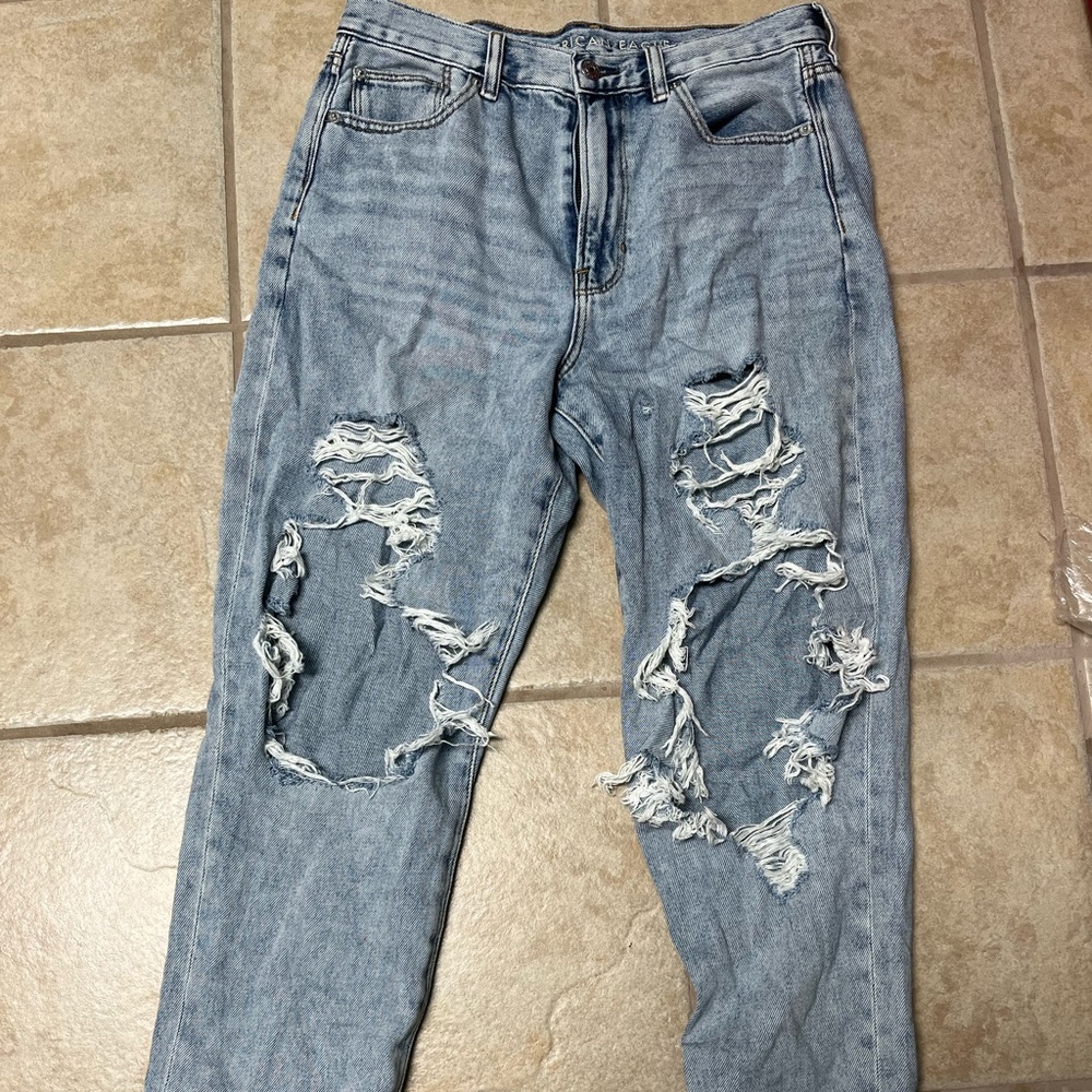 American Eagle Distressed Mom Jeans